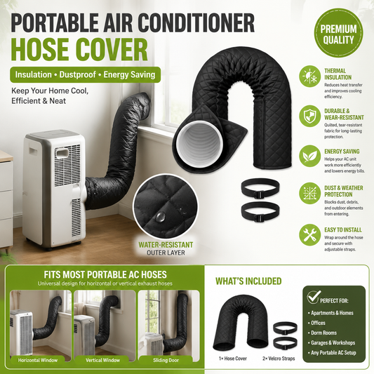 🥳HOT SALE 2026🥳💞50,000+ SOLD!👵❤️ 49% OFF! Air Conditioner Pipe Insulation Cover – Zippered, reusable; provides both aesthetic coverage and insulation for indoor AC pipes ❄️🏠