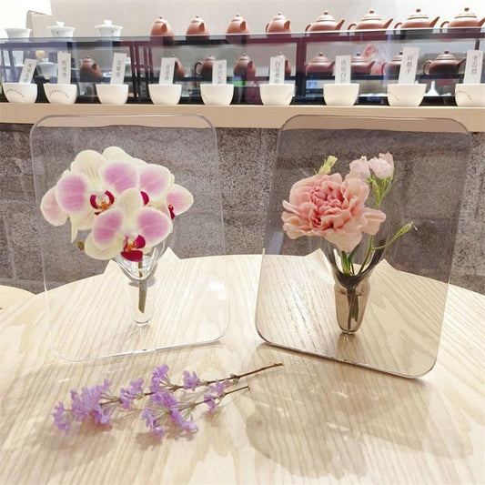 🌹 49% OFF NOW! 🖼️ Photo Frame Shaped Clear Flower Vase – Wall-mountable & space-saving – Unique design, perfect for dried or fresh flowers – elegant home or office decor ✨